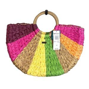 Roxy Multicolor Beach Tote Bag Summer Resort Wear Vacation Beachy Statement